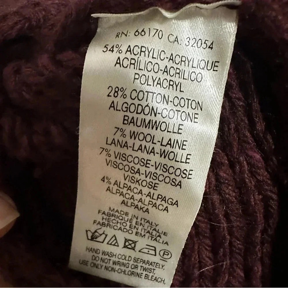 Anthropologie Moth Beautiful Cozy Burgundy Sweater Size M - Picture 10 of 11